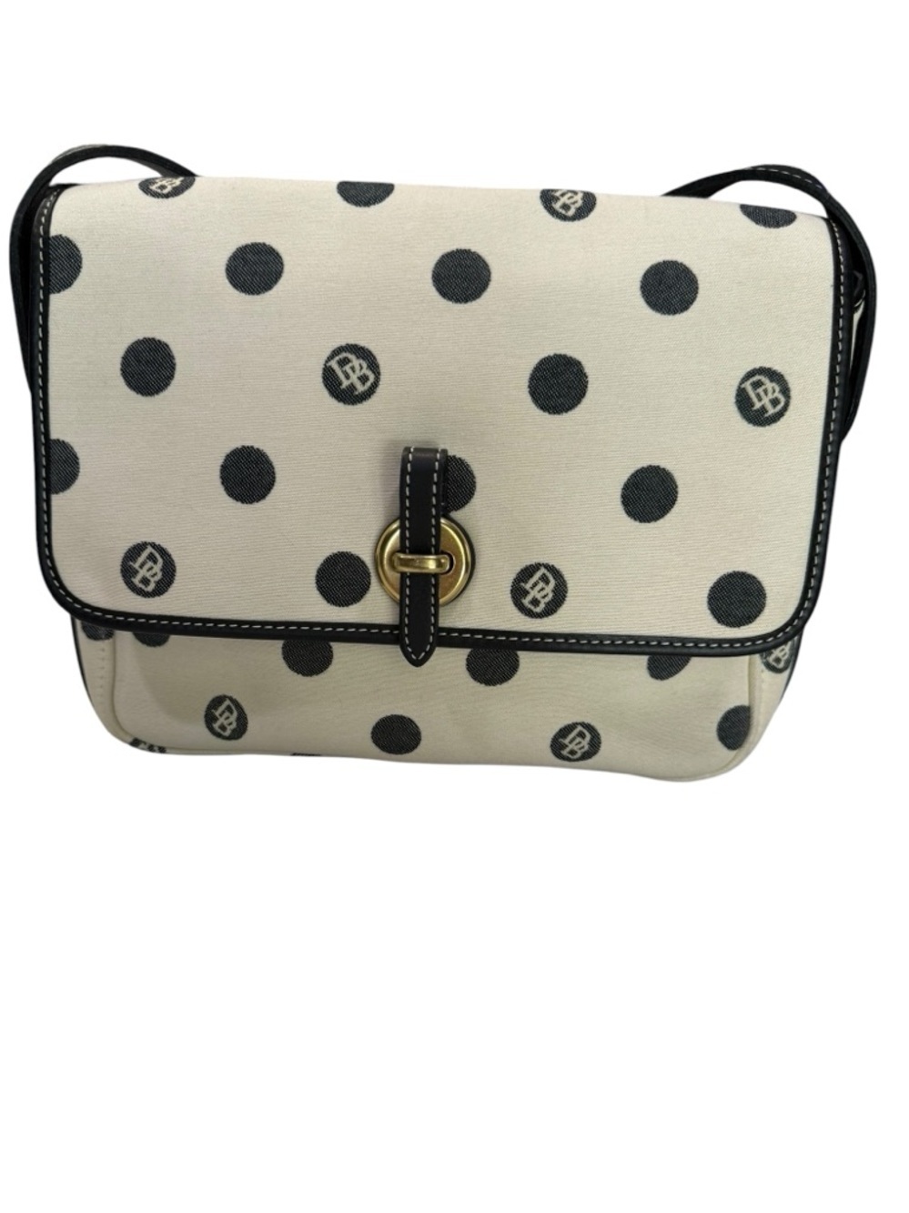 Vintage Dooney & Bourke Classic Monogram Polka Dot USA Made Crossbody Purse